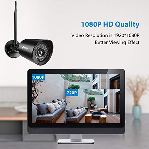 1080P Wireless Security Camera with Crystal Glass 3MP HD Lens, Full HD 1080P Night Vison up to 98ft,Support SD Card Storage, Black
