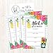 Hadley Designs 50 Hawaiian Luau Summer Swim Pool Party Invitations for Children, Kids, Teens & Adults, Summertime Birthday Cookout Invitation Cards, Floral Fill-In Invite, Family Reunion BBQ Invites