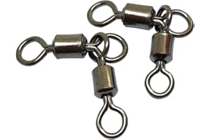 UNCLESPORTINFOF 50PCS 3 Way Swivels Fishing,Heavy Duty Crane Swivel Fishing Slid 3-Way T Turn Swivel for Typing Double Drop Rigs for Fresh and Saltwater 7LB-176LB