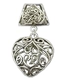 1set Alloy Plate Silver Tube Side with Hollow Heart Jewelry Necklace Findings Pendant Scarf Charms