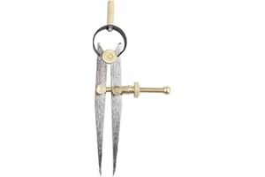 Break Leather Art General Tools Flat Leg Divider 6-4 inch Adjustable and Lockable Steel Divider Wing Leather Compass,Spring Wing Divider. (4 inch)