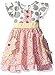 Counting Daisies Girls' Little Coral Dot Knit/Mix Print Woven Skirt Dress