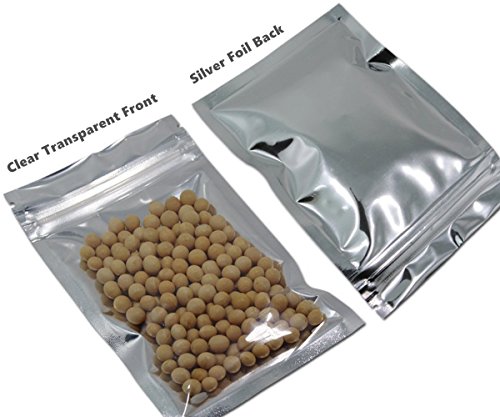Wekoil 50 PCS Large Mylar Bags Clear Zipper Lock Aluminum Foil Bags Resealable Packaging Plastic Pouches Bulk Foil Lined Seal Wrapper Coffee Candies Electronic Accessories Storage 18CMx25CM/7 x10
