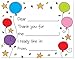MyExpression.com 20 Colorful Balloons Fill-in Birthday Thank You Cards