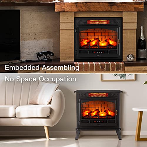 Electric Fireplace Infrared Fireplace 3D Freestanding Fireplace Stove