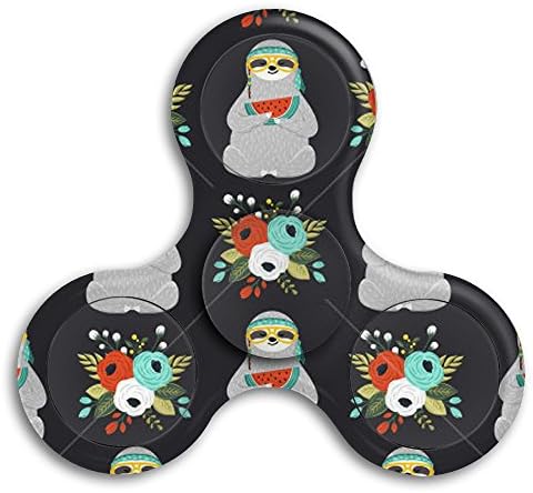 Cool Cute Baby Sloth And Flowers Funny Hippie Sloth Holding Watermelon Slice Fidget Spinner Toy Hand Spinner Perfect