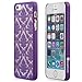 iPhone SE Case, GreatShield TACT Series Design Pattern Rubber Coating Slim Fit Hard Case Cover for Apple iPhone SE / 5S / 5 (Flora - Purple)