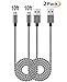 COCOFU Micro USB Cable, 10FT (2Pack) Extra Long Nylon Braided Universal Micro USB Charger High Speed Sync&Charge Cord Wire for Android, Samsung, HTC, Motorola,LG,Tablet and More (Black+Gray)
