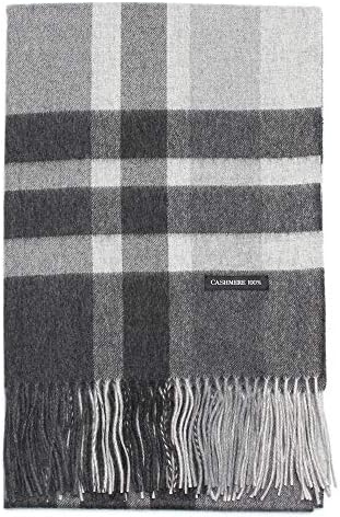 BUYER CH60a 100% Pure Cashmere Checkered Stole All 19 Patterns ~ [Men’s and Women] Cashmere Plaid Pattern Thick Large Stole