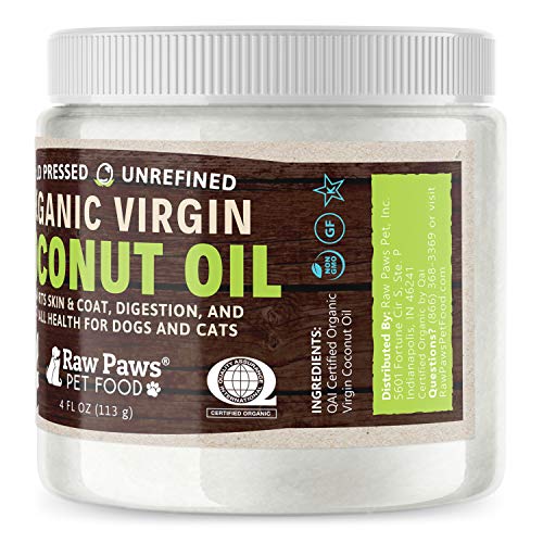 Raw Paws Organic Virgin Coconut Oil for Dogs & Cats, 4oz Supports