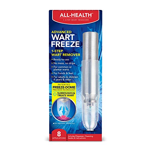 All-Health Advanced Wart Freeze 1-Step Wart Remover, 8 Applications | Surrounds & Treats, Ready to Use, for Common and Plantar Warts on The Hands & Feet