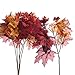 Factory Direct Craft Package of 6 Fall Artificial Silk Maple Leaf Picks with Autumn Berries