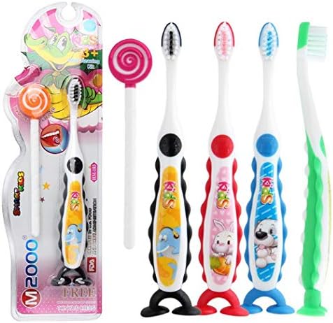 ThinIce Cartoon Soft Anti Slip Handle Toothbrush for Toddler Kids with Scraper