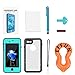 Effun iPhone 8/iPhone 7 Waterproof Case, DOTTIE Style IP68 Certified Underwater Cover Shock/Dirt/Snow Proof Full Sealed Case with PH Test Paper, Stylus Pen and Floating Strap Aqua Blue [New Version]