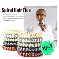 Spiral Hair Ties for Women by Rejawece, Elastic Coil Hair Ties for Girls, Elastic Hair band bands for women