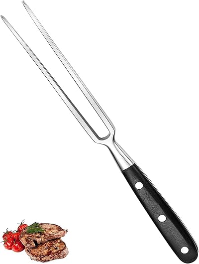 Yeesabella 27 cm Carving Fork Stainless Steel Meat Serving Fork BBQ Turkey Roast