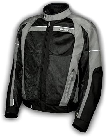 Olympia Moto Sport Mens Motorcycle Switchback Air Mesh Jacket MJ207P-L Pewter/Black Large