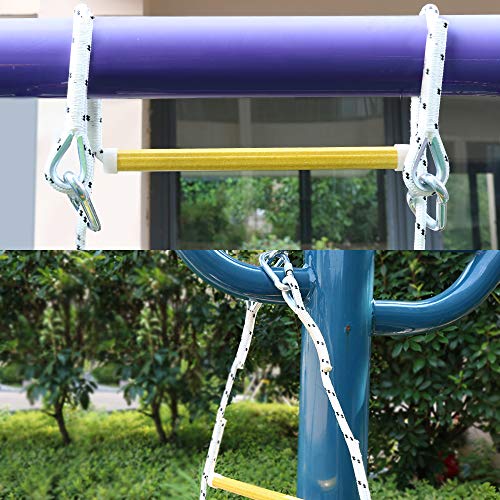 image for X XBEN Xben 7.5' Rope Ladder with 2 Hooks for Kids & Adults, Climbing 