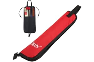 Fiozinx Drumsticks Bag Drum Sticks Bag Holder Drumstick Percussion Carrying Case Handbag Oxford Bag Gift for Drummers, Beginners in Band (Red)