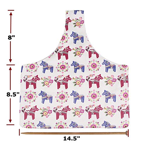 Knitting Tote Bag Yarn Storage Organizer for Small Projects (Cute Pony)