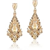 Sither Drop Crystal Earrings for Women Dangling Crystal Pendant Earrings Vintage Chandelier Earrings Jewelry for Halloween Christmas Gift