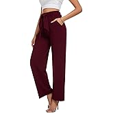 NuNu Yong Women's Casual High Waisted Wide Leg Dress Pants with Pockets and Belt