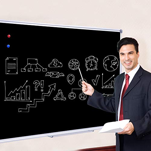 36 x 48 Inch School Large Black Chalkboard for Wall, Hanging Magnetic Black Chalk Board with Aluminum Frame and Marker Tray