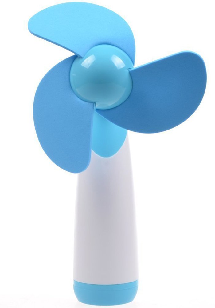 FAS1 Portable Mini Fan AA Battery Powered Super Mute Cooling Fan for Home, Office and Travel - Blue