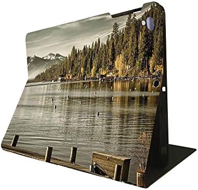 iPad 9.7" 2018 / iPad Air 1/4254 Case Forest,Trees at Lakeside Carnelian Bay Tahoe California USA Boardwalk TranqUltra-Thin Lightweight Protection Angle Smart case Automatic Sleep Wake-up Function