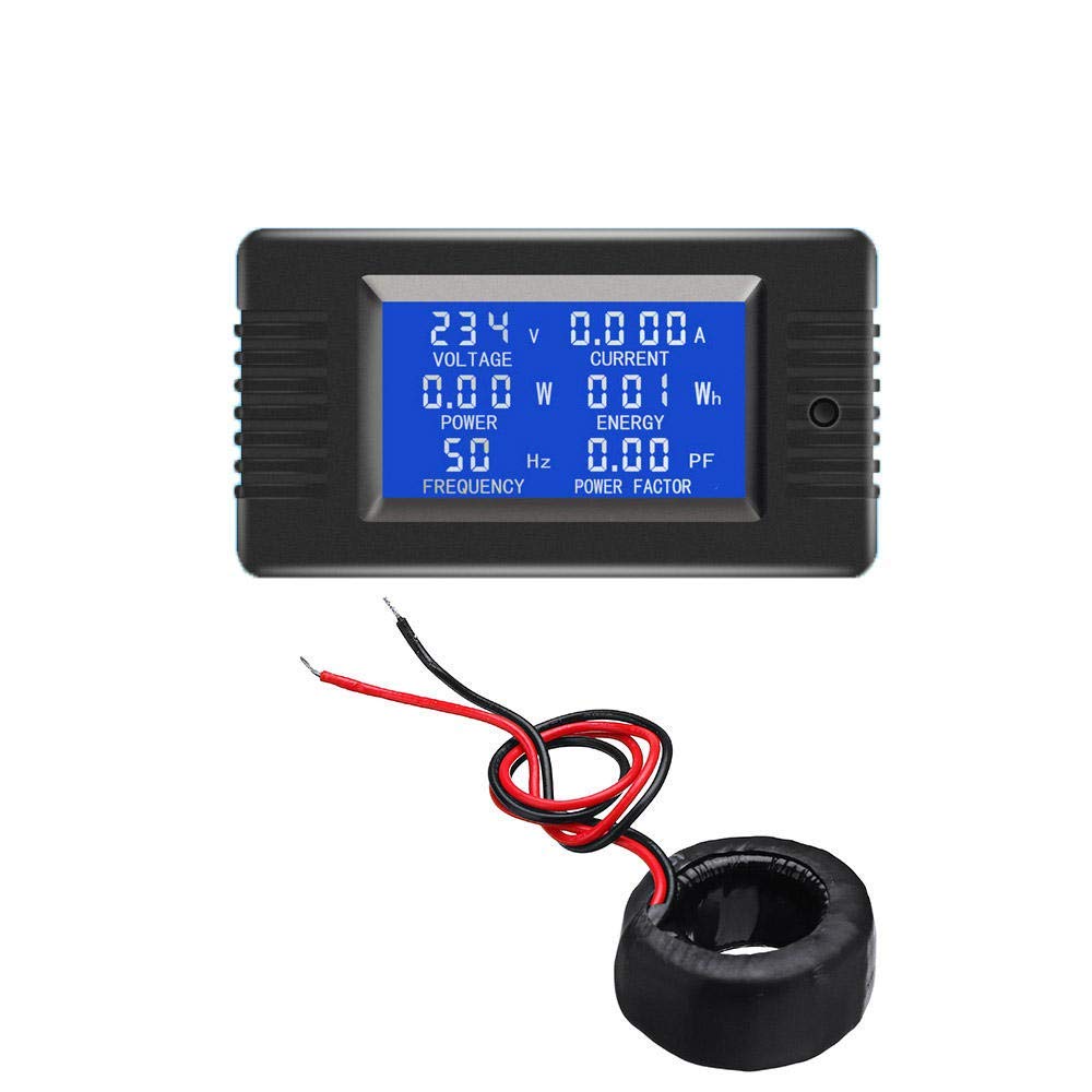 DollaTek Coil CT Closed Transformer 100A AC Digital Display Power Monitor Meter Voltmeter Ammeter Frequency Current Voltage Factor Meter