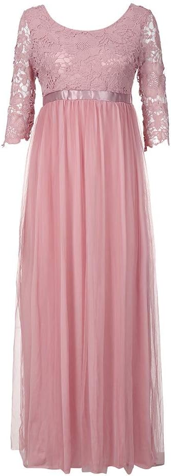 ReooLy Women Chiffon Bridesmaid Long Maxi Evening Prom Gown Lace Long Dress