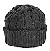 Wonderful Fashion Cable Knitted Hat With Visor Bill Winter Warm Hat For Women (Charcoal)
