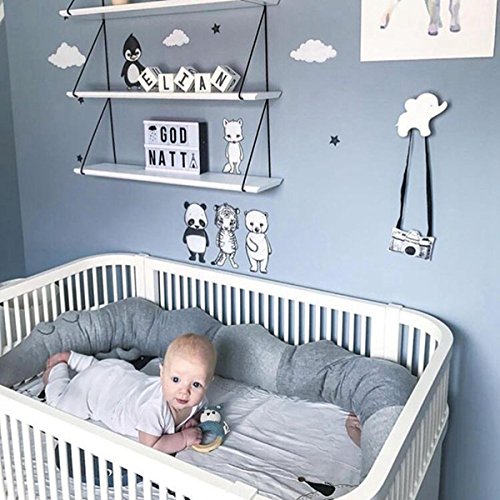 Crib Bumper, Creative Crocodile Plush Pillows Crib Bumper Pads Baby Crib Liner Cartoon Animal Shape Pillows Bed Rails Children Cradle Newborn Gifts Kids Pillow Cushion Pillow Toys - Thumbnail 4