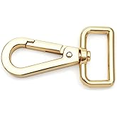 CRAFTMEMORE 2pcs Extra-Thick Lobster Clasps Swivel Snap Hook Strong Metal Push Gate Clip Purse Hardware SC91 (1 1/2 Inches, Gold)