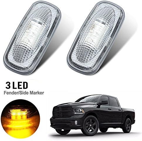 Haichen 2pcs Clear Lens LED Fender Side Marker Lights (amber)