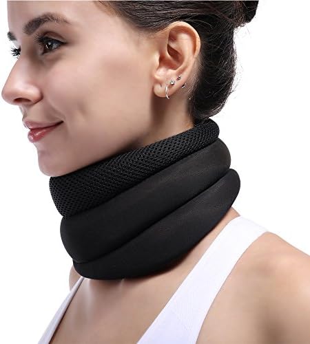 Cervical Collars Neck Traction Devices Neck Braces Supports, Light weight (Only 55g), Breathable. (Black)