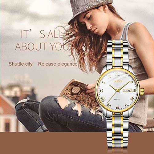 OLEVS Classic White Watches for Women Waterproof Inexpensive Analog