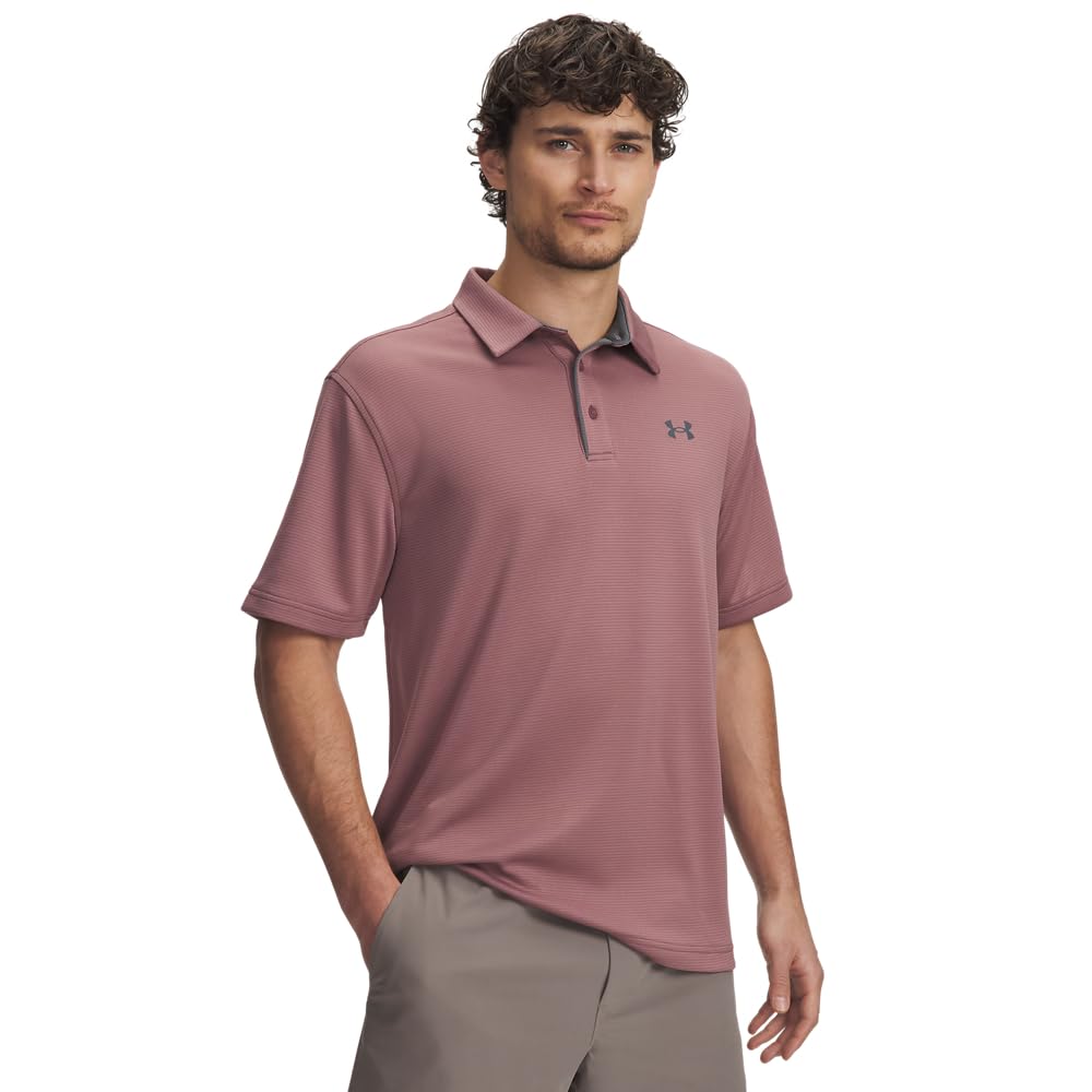Under Armour Men's Tech Golf Polo, (651) Maroon Mist / / Pitch Gray, 4X-Large Image