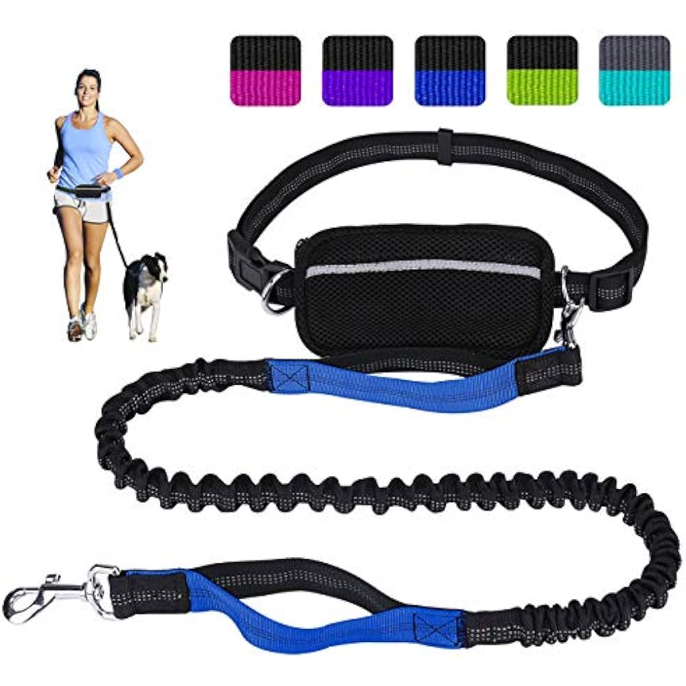 Hands Free Dog Leash For Running Walking Training Hiking, DualHandle