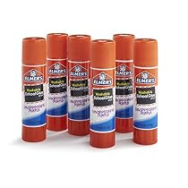 Elmer's Disappearing Purple School Glue, Washable, 6 Pack, 0.21-ounce sticks