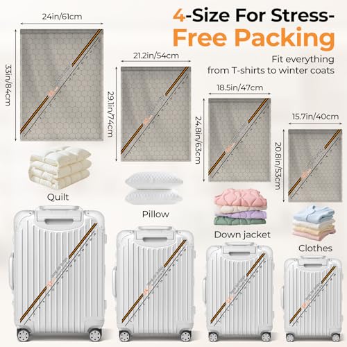 Rechargeable Wireless Pump Travel Storage Bags，10 Pack Storage Bags Vacuum Sealed，Travel & Home Organizer Set, Multi-Size Space-Saving Bags, Suitable Closet Luggage Bedding Clothing Storage