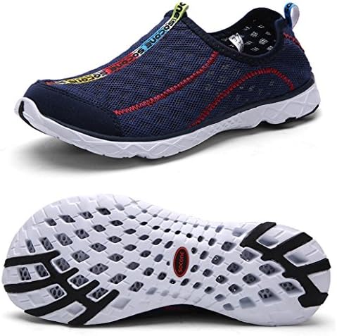 Yotani Mens / Womens Lightweight Soft Mesh Draining Holes Slip-On Beach Walking Pool Swimming Water Shoes Navy Size 10 US Men