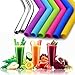 Silicone Straws, Stainless Steel Straws with Cleaning Brushes Complete Bundle- Reusable Extra Long Curved Straws for 30 OZ Yeti/Rtic Tumblers Set of 8