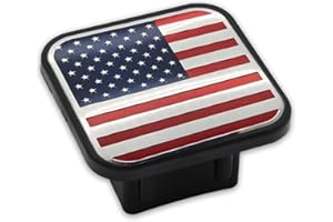 cerfioo 1 PC Automotive Trailer Hitch Dust Plug, American Flag 2 Inch Receiver Rubber Plug Protective Cover, Dustproof Waterproof Trailer Hitch Plug, Square Receiver Cover for Most Cars (Red)