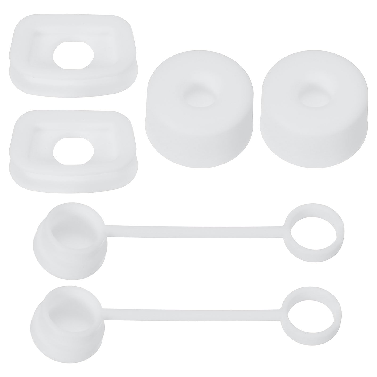 PATIKIL Silicone Spill Stopper for Straw Cup 1.0 40oz/ 30oz, Set of 6 Tumbler Accessories Including 2 Straw Cover Cap, 2 Square Spill Stopper and 2 Round Leak Stopper, White