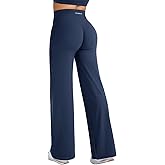 YEOREO Straight Leg Workout Leggings Hidden Scrunch High Waist Gym Pants No Front Seam Wide Leg Yoga Pants