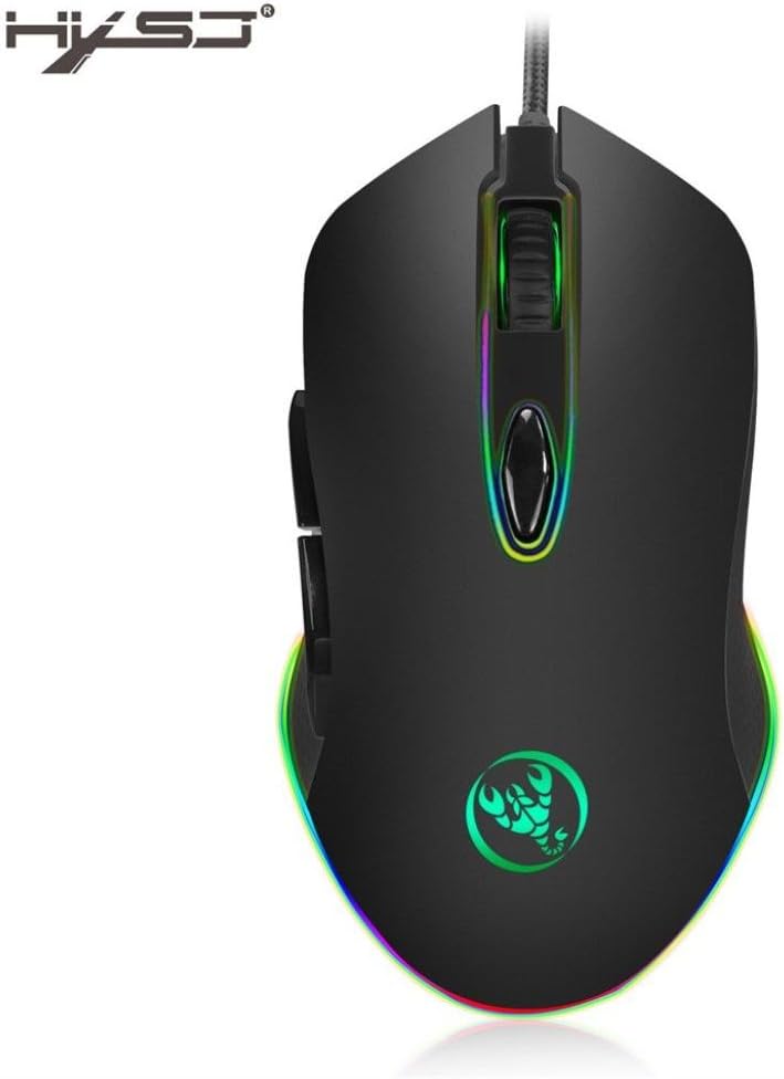 OHQ 4800 dpi 6 Buttons USB Wired Optical Gaming Mouse with LED Backlight for PC notebook