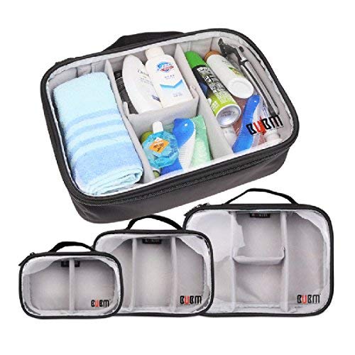BUBM 3pcs Multi-Functional (S/M/L in One) Electronic Organizer Travel Gadgets Bag for Cables, External Flash Drive, Mouse, Memory Card, Power Bank - Clear - Thumbnail 2
