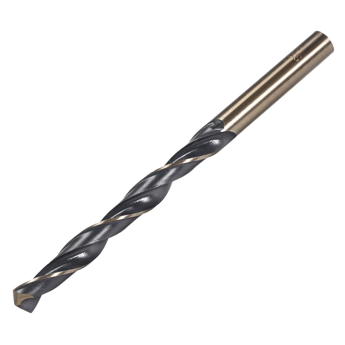 sourcing map Straight Shank Twist Drill Bits 8mm Gold Titanium & Black Nitride Coated High Speed Steel (HSS) 4341 with 8mm Shank for Stainless Steel Alloy Metal Plastic Wood