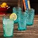 The Pioneer Woman Adeline 16-Ounce Emboss Glass Tumblers, Set of 4 (Turquoise)